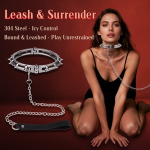 Kit de Bondage BDSM FISTSX, Collar Metálico con Cadena y Correa, Juego SM para Parejas, Collar con Púas para Mujeres y Hombres - Product Image 5