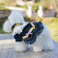 Robe brodée élégante et confortable en polyester personnalisable pour petits chiens – Vente en gros – Mode animale transfrontalière