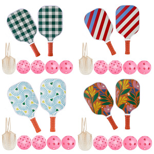 Juego de raquetas de Pickleball, 12 piezas, bolsa de malla antideslizante de fibra de vidrio, entretenimiento al aire libre, forma estándar - Product Image 1