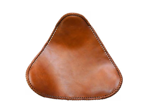 Tabouret papillon en cuir de buffle fait main avec structure en fer pliable, finition vintage et design artisanal pour salon - Product Image 5