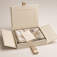 Boîte en carton rigide pliable pour foulard en soie, vêtement, avec panneaux pliables, carton de qualité supérieure
