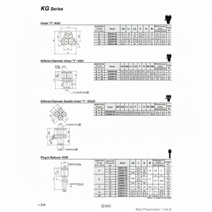 นิวเมติก SMC ฟิตติ้งแบบ one-touch KGR10-16ชิ้นส่วนนิวเมติก - Product Image 1