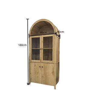 <span class=keywords><strong>Meuble</strong></span> de rangement vintage français 2026 avec armoire à vin, dessus arqué, portes cannelées et vitrine en verre pour <span class=keywords><strong>cuisine</strong></span> et salon - Product Image 5