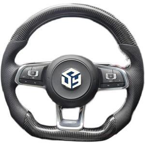 Volant en fibre de carbone pour Volkswagen VW <span class=keywords><strong>Golf</strong></span> MK7 7.5 GTI GTD <span class=keywords><strong>GTE</strong></span> R 2013-2020 Volant Polo GTI Tiguan Passat DSG - Product Image 4