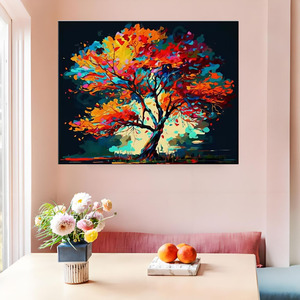 Kit de Pintura por Números Personalizable DIY con Diseño de Árbol Otoñal, Bajo MOQ, Pintura Acrílica sobre Lienzo, Decoración para el Hogar, Arte de Pared, Regalo - Product Image 3
