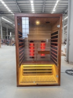 Sauna infrarouge en bois de cèdre rouge pour 2 personnes avec 4 chauffages, design moderne, vapeur sèche, panneau de commande informatisé