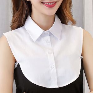 Kemeja Rajut <span class=keywords><strong>Formal</strong></span> Bisnis Pria dan Wanita Kerah Katun Kancing Lipat Warna Hitam Putih Serbaguna Hias Kerah - Product Image 1