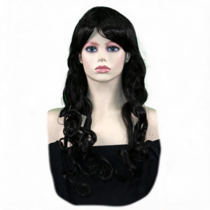 <span class=keywords><strong>Perruque</strong></span> synthétique longue ondulée pour femmes avec frange complète résistante à la chaleur naturelle à la recherche d'événements de cosplay de fête à porter au quotidien - Product Image 2