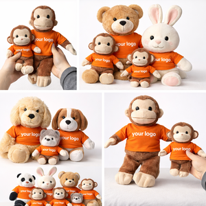 Peluche di Scimmia Marrone Personalizzato con Maglietta Personalizzata, Disponibile in Diverse Taglie, Regalo per Bambini - Product Image 3