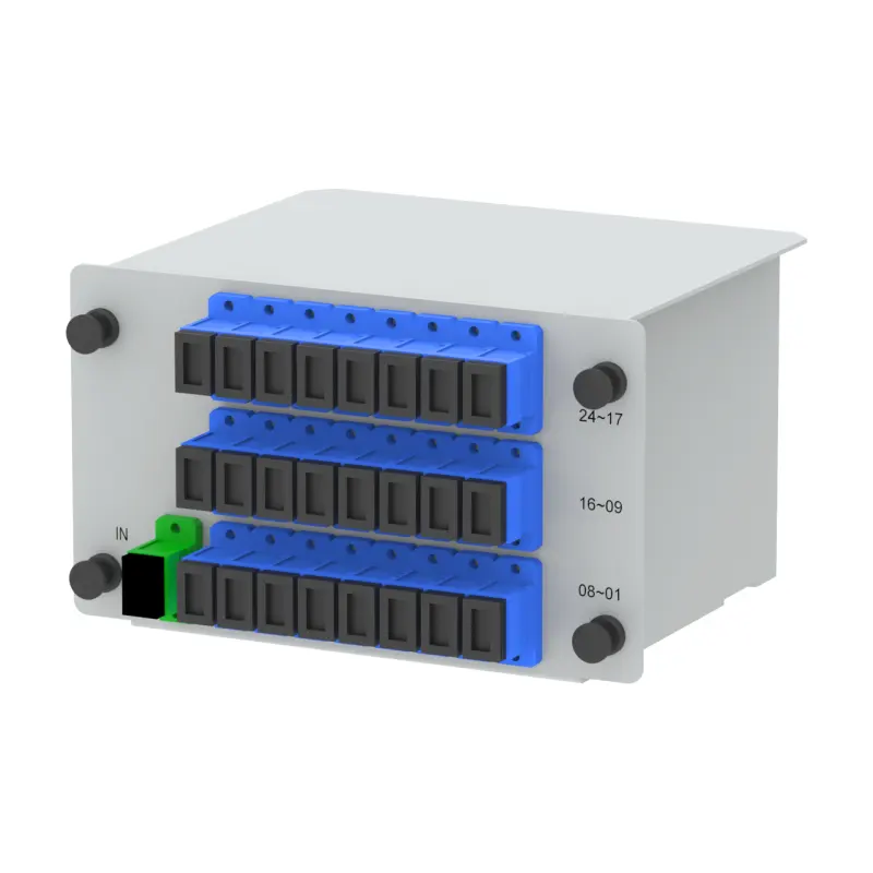 Type d'insertion de diviseur PLC de fibre optique 1x2 1x4 1x8 1x16 1x32 1x64 avec SC/UPC utilisé pour les caractéristiques de FTTH APC