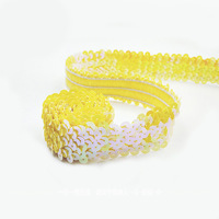 En gros 34 Couleurs Paillettes Dentelle Élastique Paillettes Bande Paillette Ruban Paillettes pour Robe de Danse