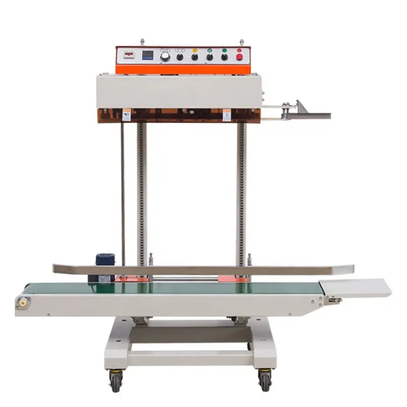 Máquina automática de selagem por calor de sacos plásticos verticais de filme, máquina seladora de banda contínua QLF-1680
