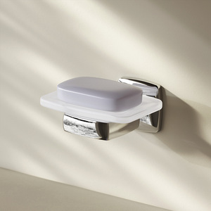 Moderno vetro cromato in lega di zinco eco-friendly <span class=keywords><strong>portasapone</strong></span> porta porta porta-piatti a parete porta Dispenser da cucina accessori da bagno <span class=keywords><strong>per</strong></span> alberghi - Product Image 1