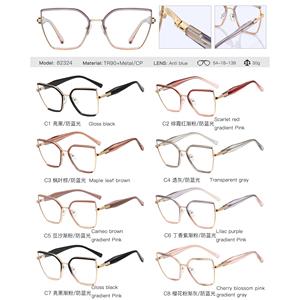 MS 82324 2026 신형 안경테 여성용 TR90+메탈 안경 광학 블루라이트 차단 독특한 디자인 안경 맞춤형 로고 - Product Image 6