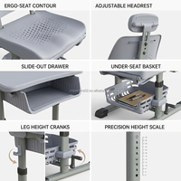 Silla de Escritorio Resistente Zoshine para Estudiantes con Cajón Extraíble Debajo del Asiento, Respaldo Reclinable para la Escuela y el Hogar