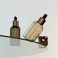 Design unique personnalisé 1oz 30ml pour crème pour le visage compte-gouttes d'huile essentielle de sérum cosmétique vide en plastique PET transparent