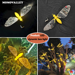 Luci decorative <span class=keywords><strong>da</strong></span> giardino a LED a forma di ape con sensore di movimento Momovalley Creative, con fili di supporto flessibili per recinzioni e arbusti, illuminazione notturna. - Product Image 5