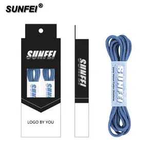 SunFei Stylish fine round wax cotton dress shoe laces 2mm thin dress leather shoelaces Strings Golf Laces with custom box