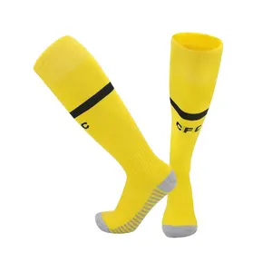 Kaus kaki atletik kustom untuk pria stoking sepak bola antiselip kaus kaki sepak bola setinggi lutut kompresi betis calcetines