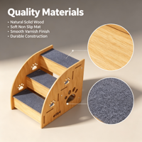 Nouvelle Escalade pour Animaux de Compagnie en Bois Massif, Écologique, Moderne, Imperméable, Couleur Unie, avec Motifs de Pattes de Chat Creuses