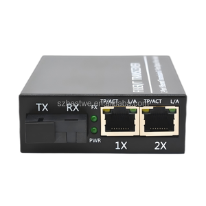 PACBTECH Fiber Media Converter to RJ45 Gigabit 2*10/100/1000M <b>Ethernet</b> Transceiver Fiber Optical <b>Switch</b> 1SFP 2UTP 1G 2 Port - Product Image 1