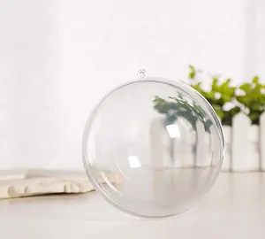 Dongguan — boule en plastique transparente, pouvant être ouverte, 8cm, deux creux, pour noël