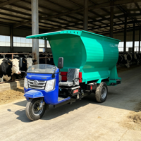Chariot d'alimentation universel à décharge réversible simple/double face pour le bétail multi-espèces