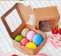 Boîte à gâteaux en carton ivoire avec fenêtre, en gros direct usine, boîte de boulangerie en carton kraft, boîte à cupcakes personnalisée pour pâtisserie