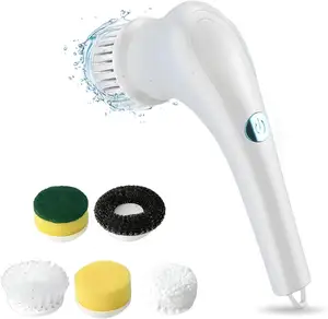 Handheld Portable Household Magic 5 In 1 Spin Scrubber Multipurpose Dish Pots Electric Cleaning Brush