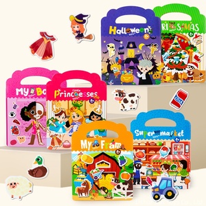 YARI Nuevo Diseño, Libro de Pegatinas de Gel Reutilizable y Elegante para Niños, para Viajes y Jugar en el Coche, Paquete de 6 - Product Image 1
