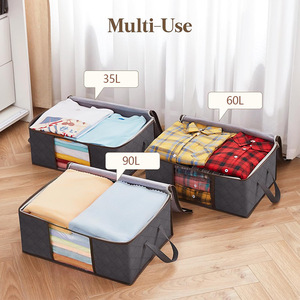 Sac de rangement suspendu pour armoire, anti-mites, grand format, pliable, écologique, pour couettes, oreillers, couvertures et literie, 35L/60L/90L Living - Product Image 6