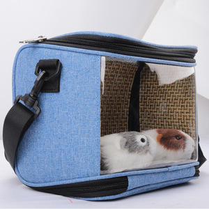 Transportín de Viaje para Cobayas, Portátil, Transpirable, Transparente, Azul Grisáceo, para Mascotas Pequeñas como Hámsteres, Topos y Erizos - Product Image 2