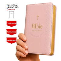 Service d'impression personnalisé en gros, Fournisseur direct d'usine OEM, Cadeau religieux en cuir PU personnalisé en vrac, Livre de la Bible avec couverture en cuir PU