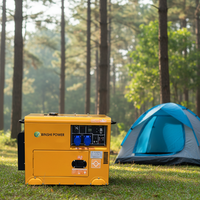 Groupe électrogène diesel portable silencieux refroidi par air Binshi Power 60HZ monophasé 110-480V 6 KVA 6,5KW