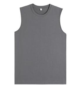 Débardeur de sport pour hommes avec logo personnalisé gilet en maille vêtements d'entraînement 90% polyester 10% spandex tricoté haut de sport bleu - Product Image 1