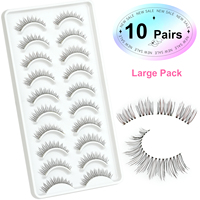 5 7 8 10 paires Pack fait à la main faux cils Super mince bande claire 0.02mm longueur 6-11mm Style naturel cheveux synthétiques modèle boîte