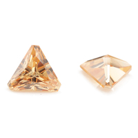 Zircone cubique synthétique de laboratoire, taille triangle, couleur champagne, 3 mm, pierre précieuse en vrac pour bijoux de mariage