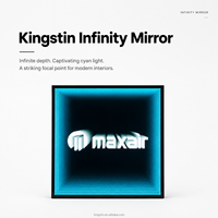 Kingstin Miroir Infini en Acier Inoxydable, Miroir Mural LED pour Hôtels et Boutiques, Logo et Taille Sur Mesure