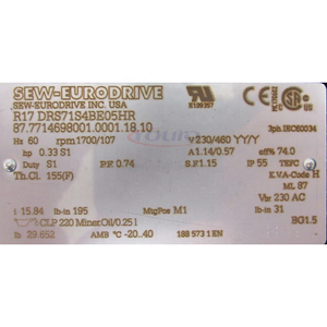 Nuevo Motor de Engranajes Helicoidales EURODRIVE R17 DRS71S4BE05HR 0.37KW Original con Motorreductor Industrial Trifásico - Product Image 5