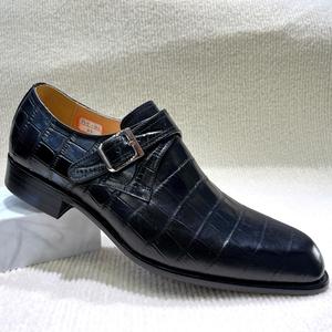 उच्च गुणवत्ता वाले प्लेड वास्तविक चमड़े के पुरुषों के भिक्षु स्ट्रैप जूते जूते जूते जूते जूते जूते - Product Image 1