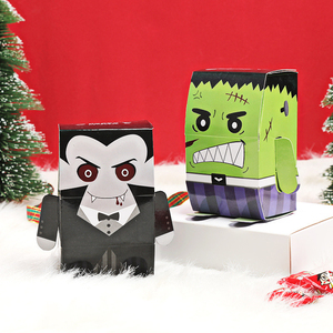 Scatole Regalo di Halloween Autoassemblanti Riciclabili in Carta Artistica con Laminazione Lucida e Goffratura, <span class=keywords><strong>Divertenti</strong></span> Scatole per Caramelle a Forma di Fantasma - Product Image 6