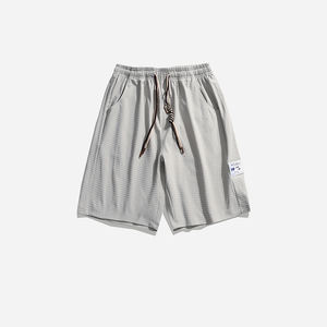 Pantalon long cinq quarts élégant d'été à motif solide pour hommes taille élastique non déformable ne se décolore pas facilement All Match Casual Shorts - Product Image 5