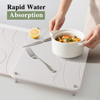 Tapis de séchage pour évier de cuisine rectangulaire, résistant à la chaleur, écologique, antidérapant, classique, absorbant, en terre de diatomée, séchage rapide