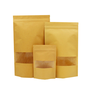 Custom Brown Kraft Paper <strong>square</strong> Bottom <strong>Bag</strong> <strong>Bean</strong> Pouch Coffee <strong>Bag</strong> with Window - Product Image 1