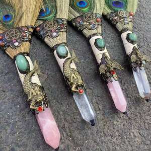 Balais en cristal de pierre de guérison Matériaux mixtes Balais d'améthyste de rêve pour la décoration - Product Image 5