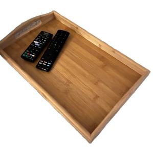 Bandeja de servicio de bambú natural resistente extra grande multiusos con asa para fiestas, bodas, picnics - Product Image 4