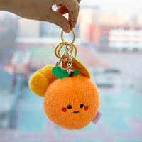 Porte-clés en peluche mignons de la série Fruits Orange, jouets doux porte-bonheur, pendentifs de sac tendance, décoration quotidienne, cadeau, jouets en peluche fruits