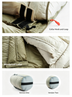 Sac de couchage rectangulaire en duvet pour la famille, imperméable, 4 saisons, vente en gros