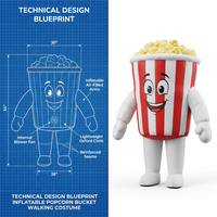 Modèle gonflable publicitaire personnalisé en forme de personnage de dessin animé, poupée ambulante, mascotte, costume d'image de marque, personnalisable, étanche, alimenté par batterie