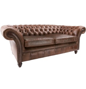 Elegant Living Room Chesterfield Sofa 3 Seater Genuine Leather Button Tufted Couch Luxury <b>Seating</b> with Timeless Vintage Charm - Product Image 3